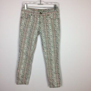 FREE PEOPLE Skinny Ankle Pants Pink & Gray Striped